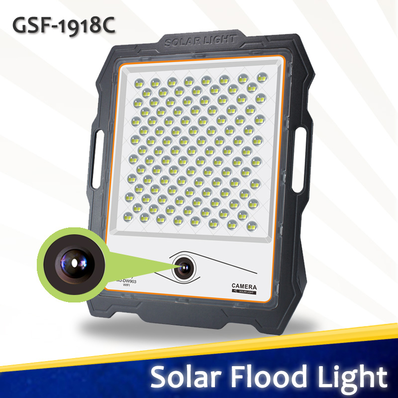 GoodLux solar flood light with CCTV camera 100W 200W 300W GSF-1918C